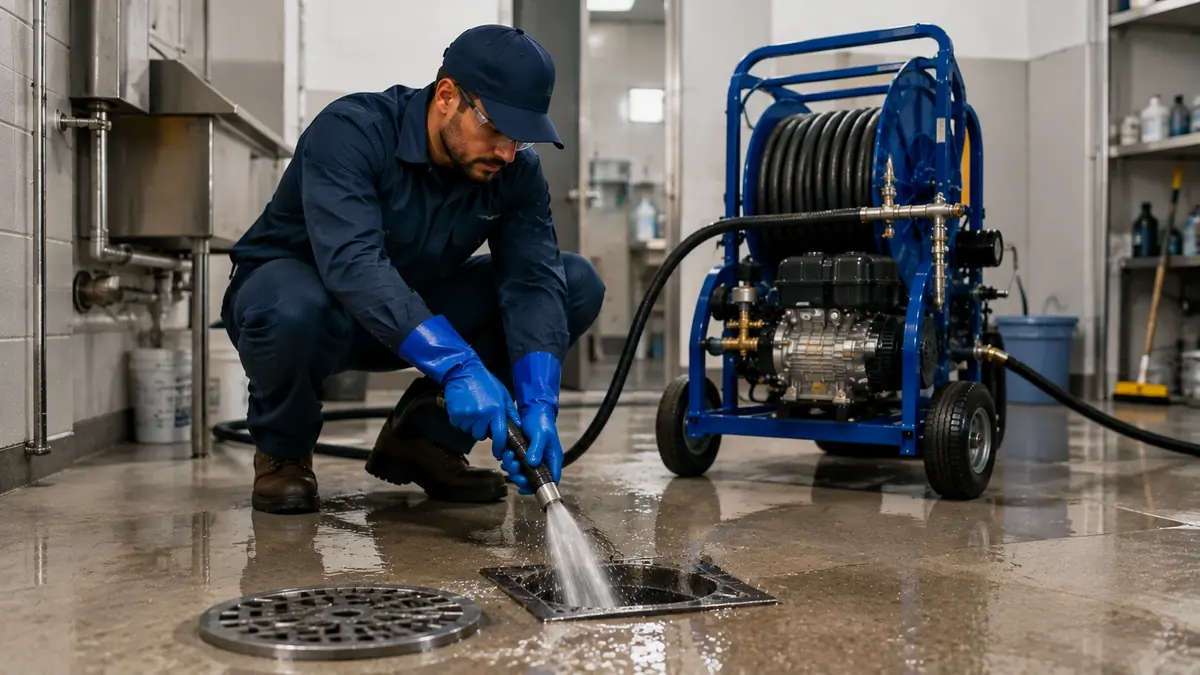 Floor Drain Hydro Jet Cleaning in Montclair