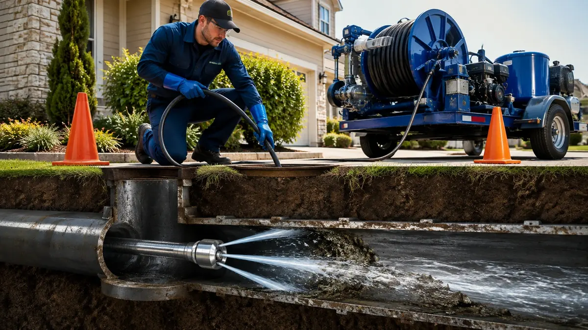 Main Sewer Line Hydro Jet Cleaning in Montclair